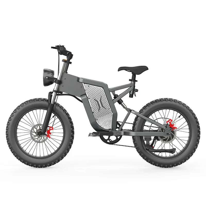 OEM Factory gray battery removeable 48v Lithium Full Suspension EKX X20 Electric Bicycle 20 Inch Fat Tire  Mountain Bike