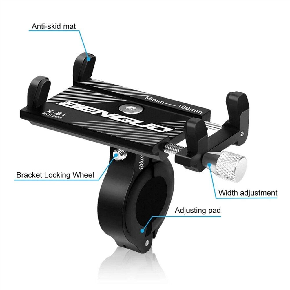 Aluminum Motorcycle Bike Bicycle Holder Mount Handlebar For Cell Phone