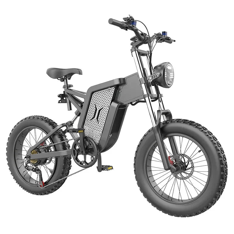 OEM Factory gray battery removeable 48v Lithium Full Suspension EKX X20 Electric Bicycle 20 Inch Fat Tire  Mountain Bike