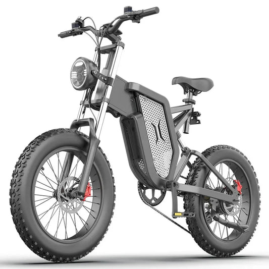 OEM Factory gray battery removeable 48v Lithium Full Suspension EKX X20 Electric Bicycle 20 Inch Fat Tire  Mountain Bike