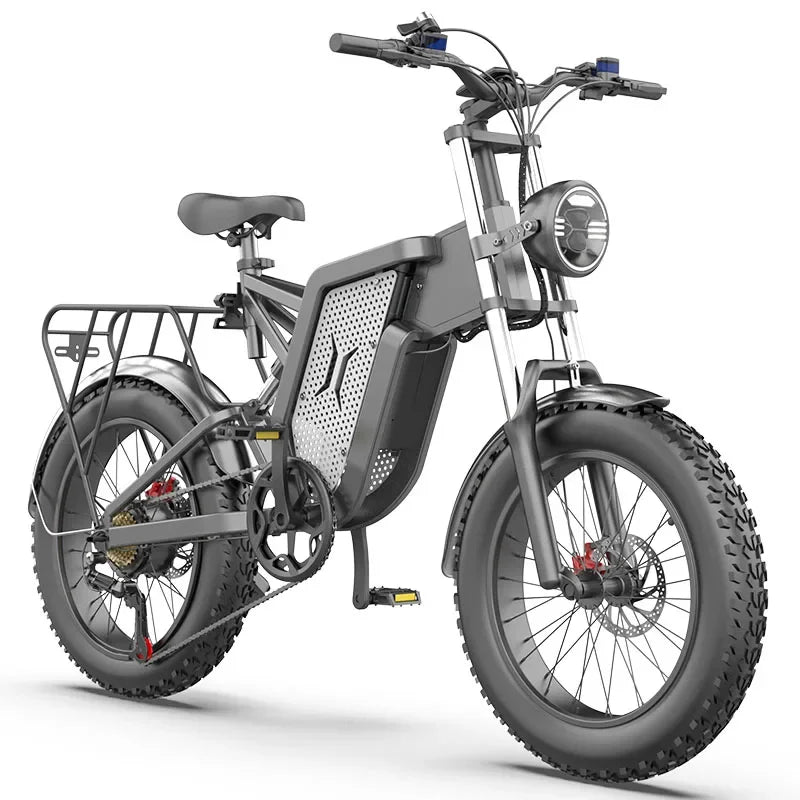 OEM Factory gray battery removeable 48v Lithium Full Suspension EKX X20 Electric Bicycle 20 Inch Fat Tire  Mountain Bike