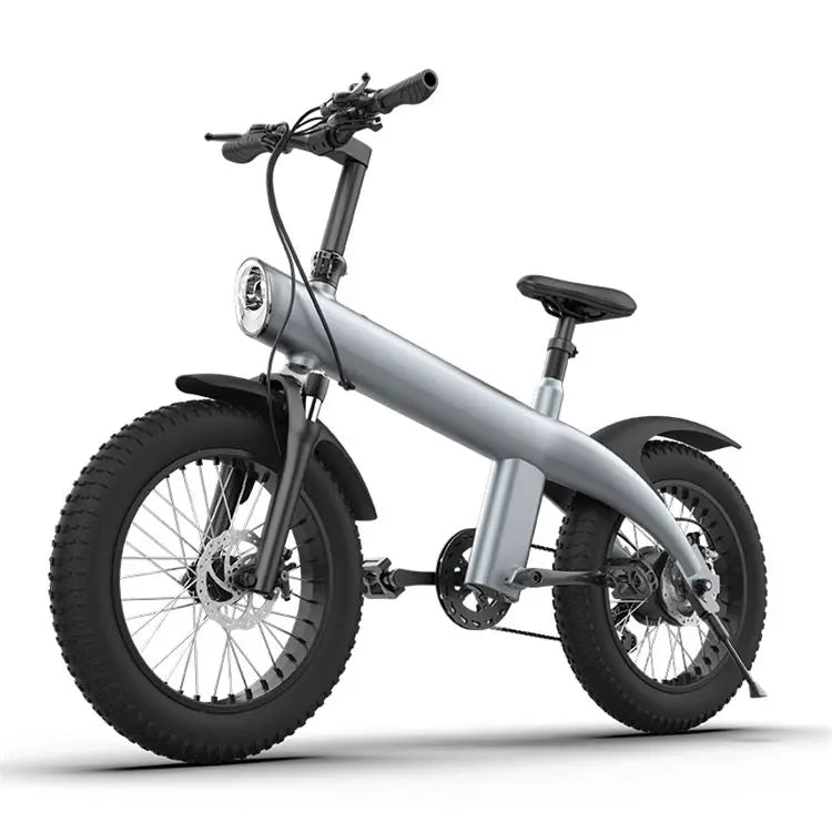 Smart Electronic Road Electric Bicycles Fatbike with Aluminum Alloy Frames Folding Bars Rear Carrier Lithium Batteries Fat Tires