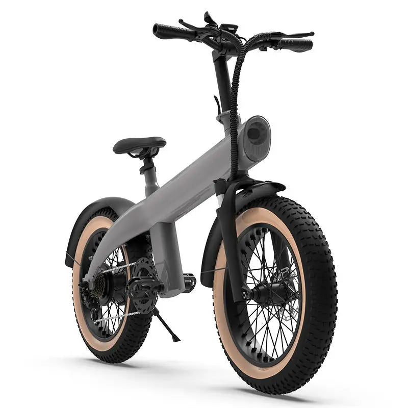 Smart Electronic Road Electric Bicycles Fatbike with Aluminum Alloy Frames Folding Bars Rear Carrier Lithium Batteries Fat Tires