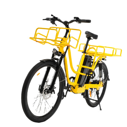 26"*1.95 Wheel 500W 48V 20Ah 50km/h Aluminum Alloy Frame Full Suspension 7 Speeds Electric Cargo Bike Electric Delivery Bike