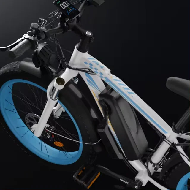 Custom 1000W 48V 16Ah Blue And Black Ebike Other City Bike Fat Tire Mountain Electric   Bicycle