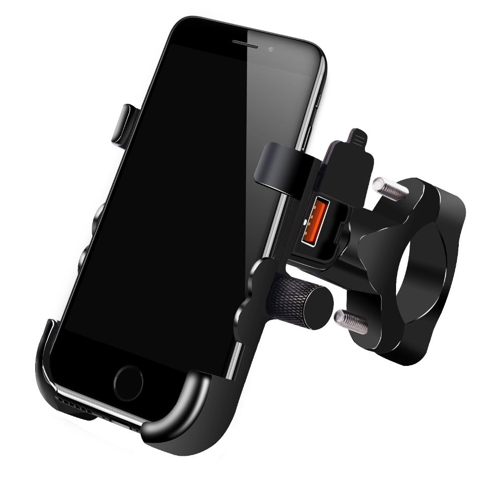 Aluminium Bicycle Motorcycle Phone Holder with USB Charger