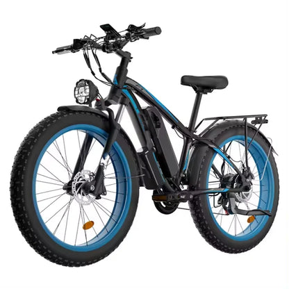 Custom 1000W 48V 16Ah Blue And Black Ebike Other City Bike Fat Tire Mountain Electric   Bicycle