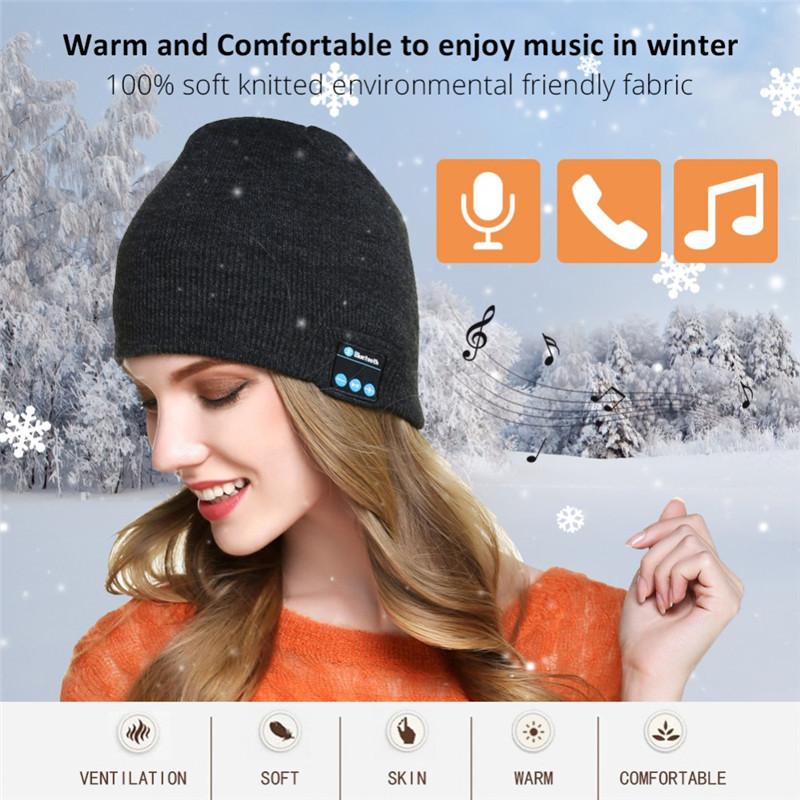 Cylcling Riding Bluetooth Earphone Music Hat Winter Wireless Headphone