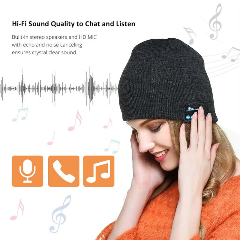 Cylcling Riding Bluetooth Earphone Music Hat Winter Wireless Headphone